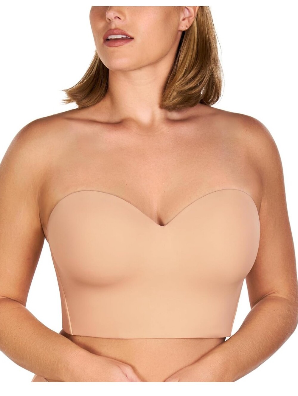 Longline Strapless Bandeau Bra in Nude